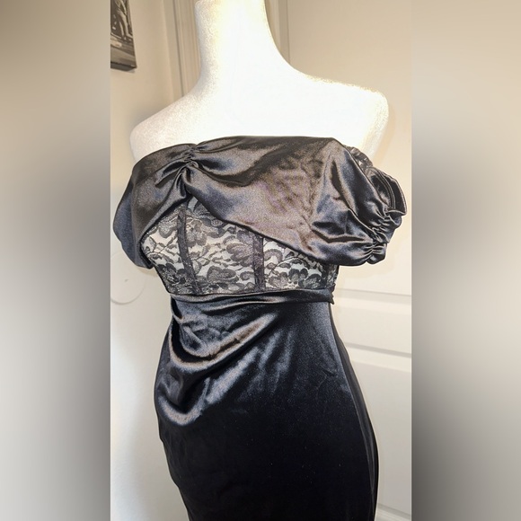 Floral Glitter Corset Dress in Black prom or evening corset sexy dress - Picture 16 of 17